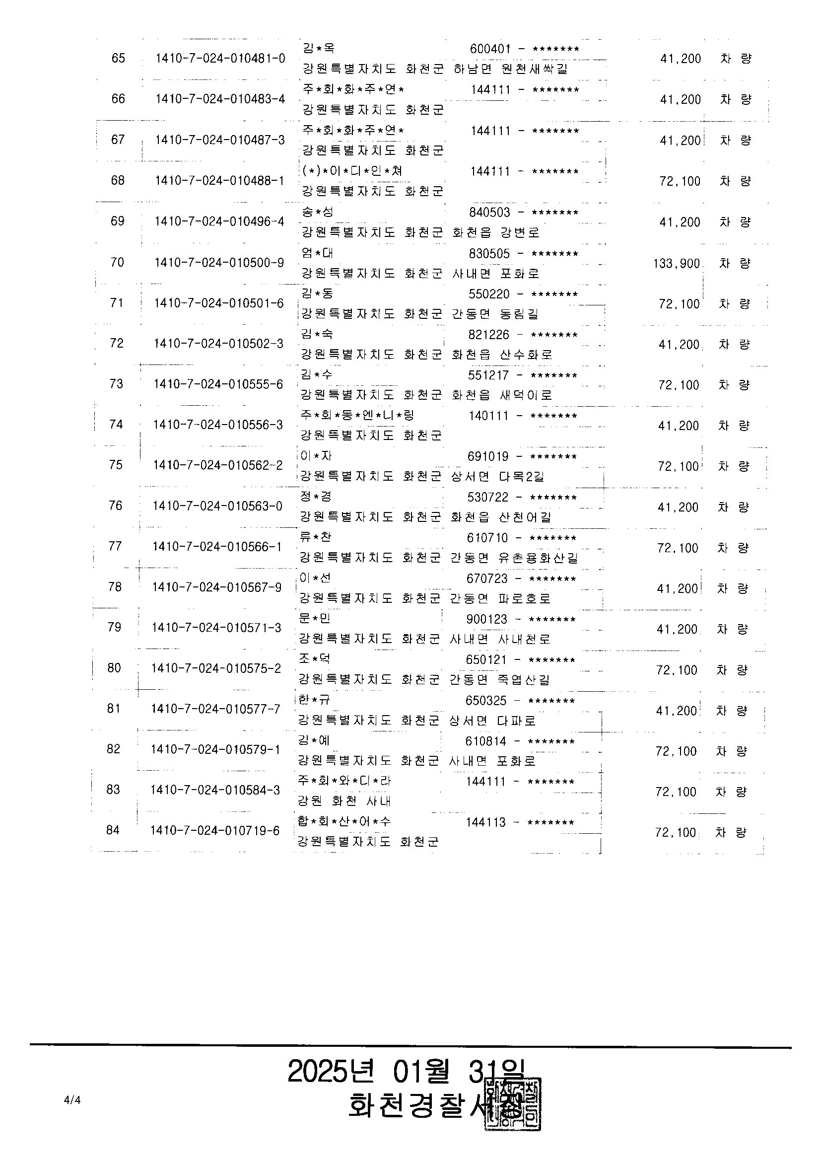 체납과태료 관련 압류 공고-과태료체납4